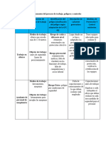 Matriz de Elementos Del Proceso de Trabajo, Peligros y Controles