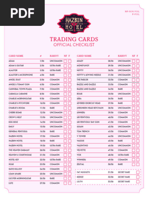 HazbinHotel OfficialTradingCardChecklist Final