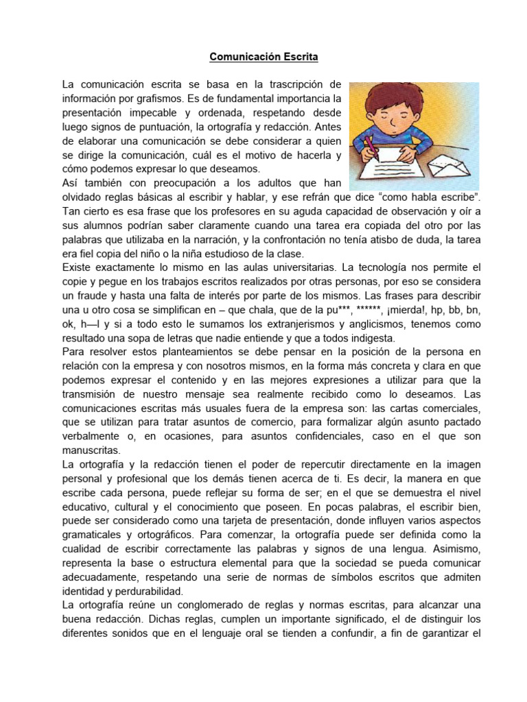 Comunicacion Escrita Pdf Comunicación Lingüística