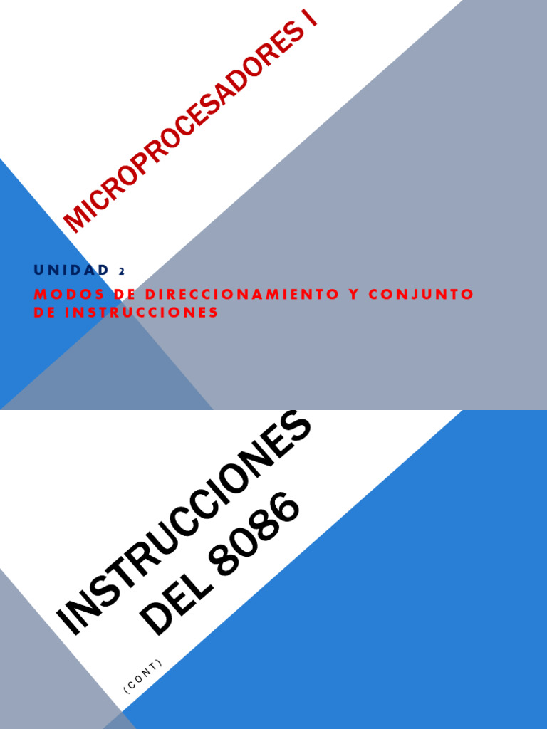 Instrucciones del Microprocesador 8086 | PDF | Poco | Microprocesador
