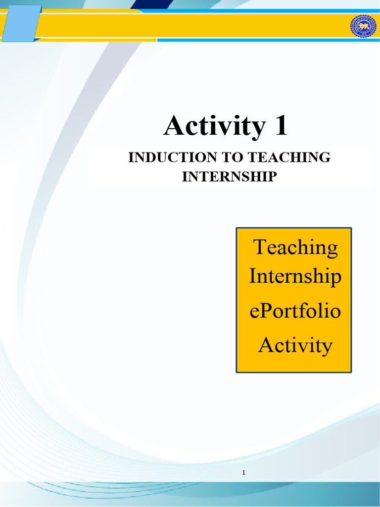 Ti activity 1 introduction to teaching internship pdf teachers