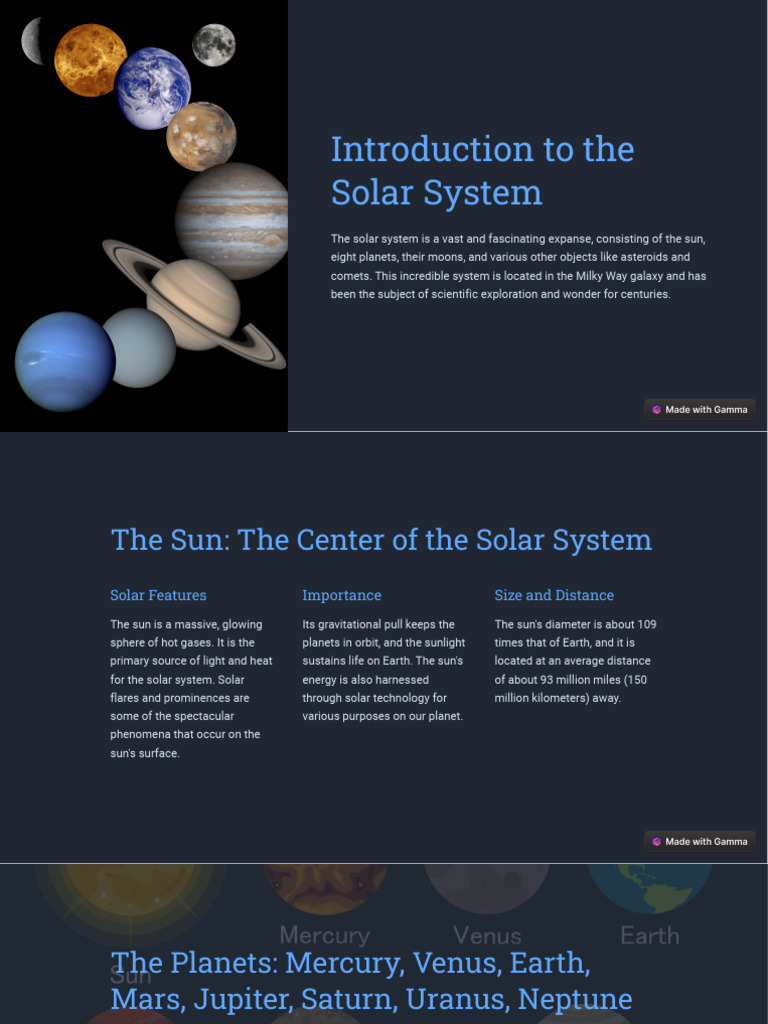 Overview of the Solar System | PDF | Planets | Solar System