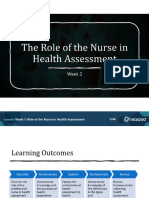 Week 1 Role of The Nurse in Health Assessment