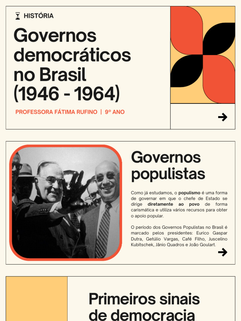 Governos Democráticos 1946-1964 | PDF | Brasil