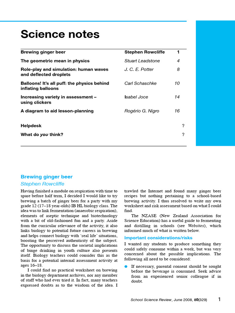 Brewing Ginger Beer Pdf Beer Ethanol