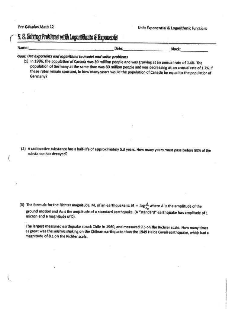 7.8 Handout and Answer Key | PDF