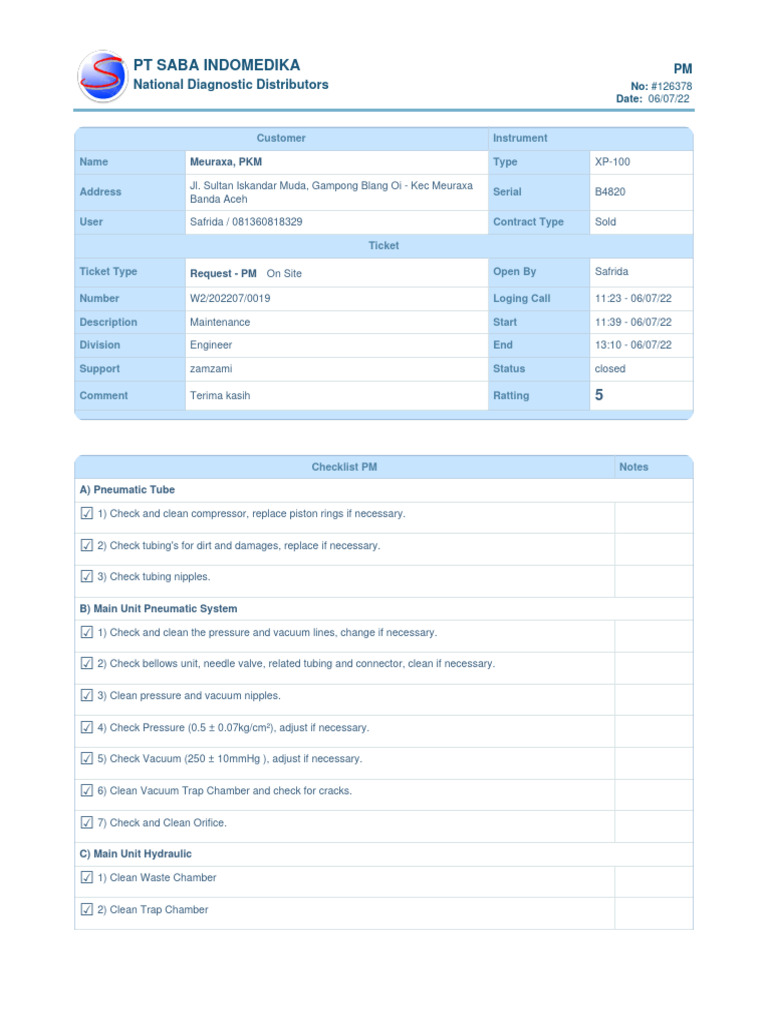 PM Report for Meuraxa Instrument | PDF | Tools | Gas Technologies