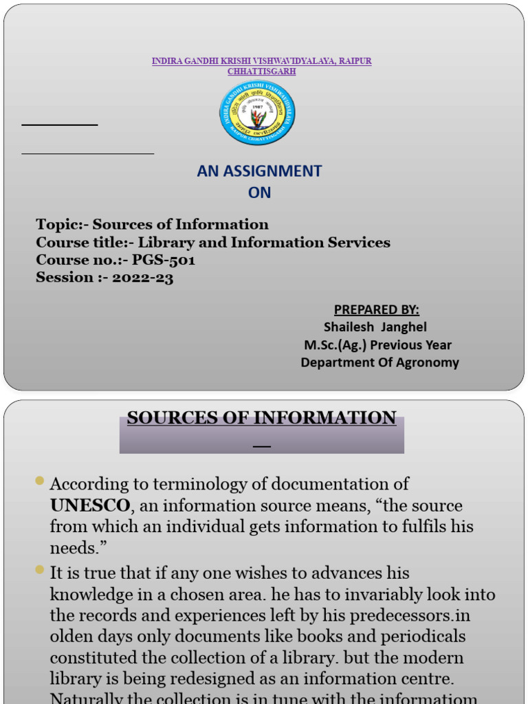 Understanding Information Sources in Libraries | PDF | Primary Sources ...