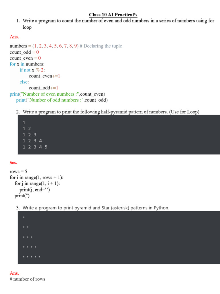 Class 10 AI Practiacls 2023-24 | PDF | Software Engineering | Computing