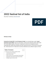 (PDF) 2022 Festival List of India, Current Affairs 2022
