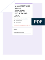 Lat Soal PKWU XII BAB 1-2 KERAJINAN UNTUK PASAR LOKAL