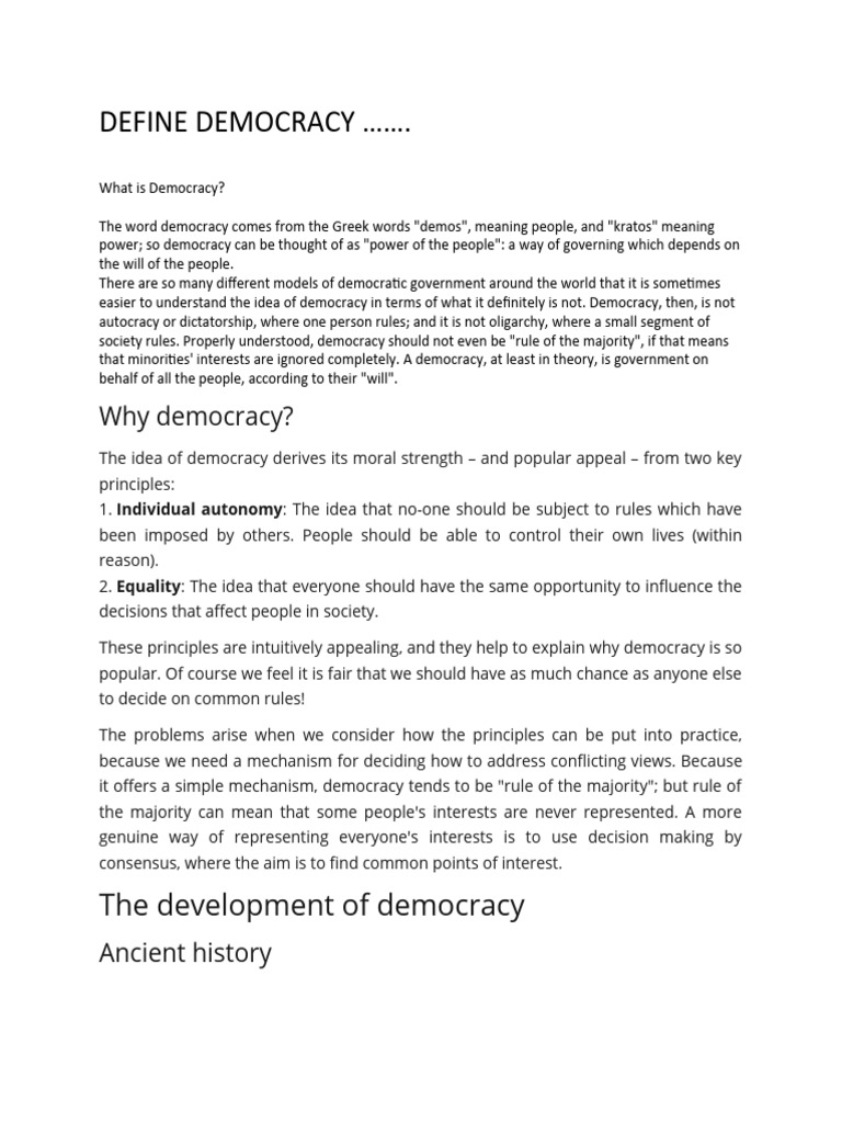 Define democracy pdf democracy political ideologies