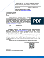 Surat Rekomendasi Penggunaan Akun SRIKANDI Versi Live