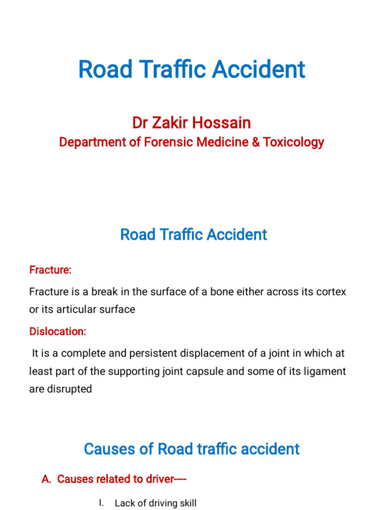 Forensic Analysis of Road Traffic Accidents | PDF | Injury | Thorax