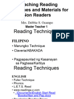 Teaching Reading Techniques and Materials For Non Readers