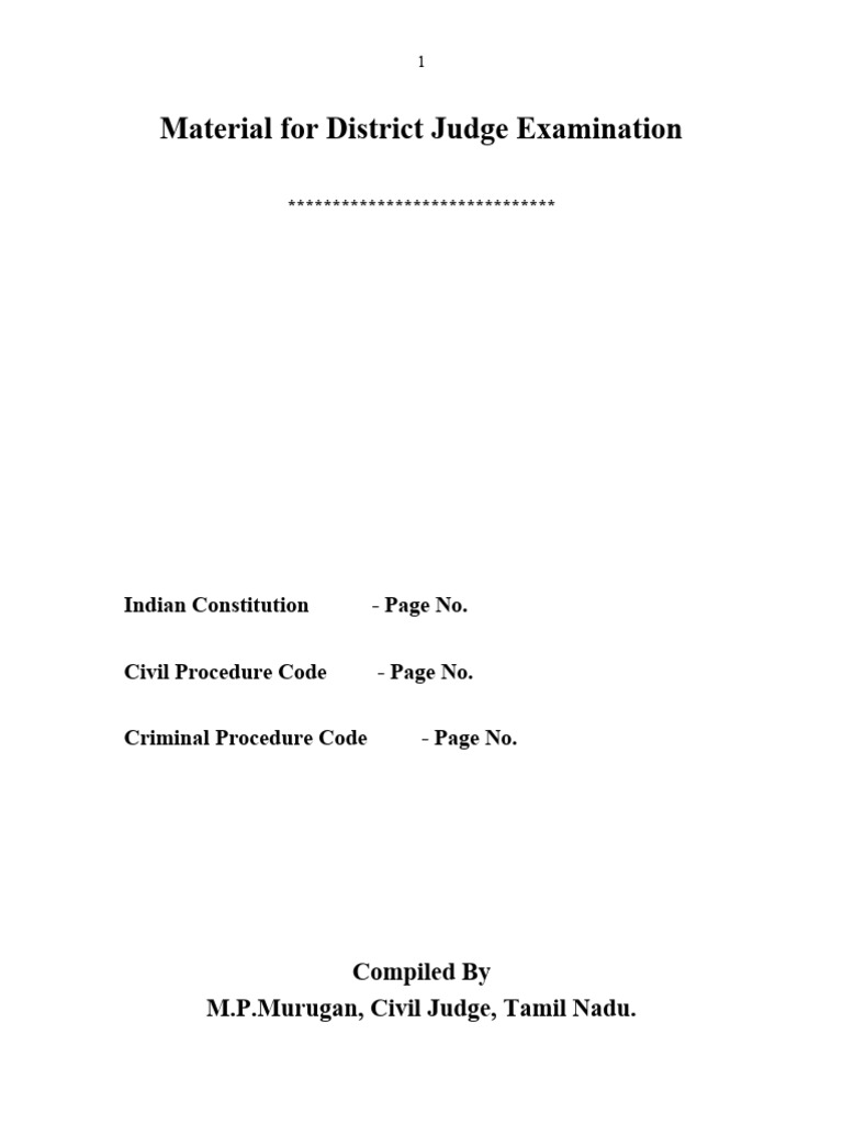District Judge Exam-1 | PDF | Government Of India | Supreme Court Of India