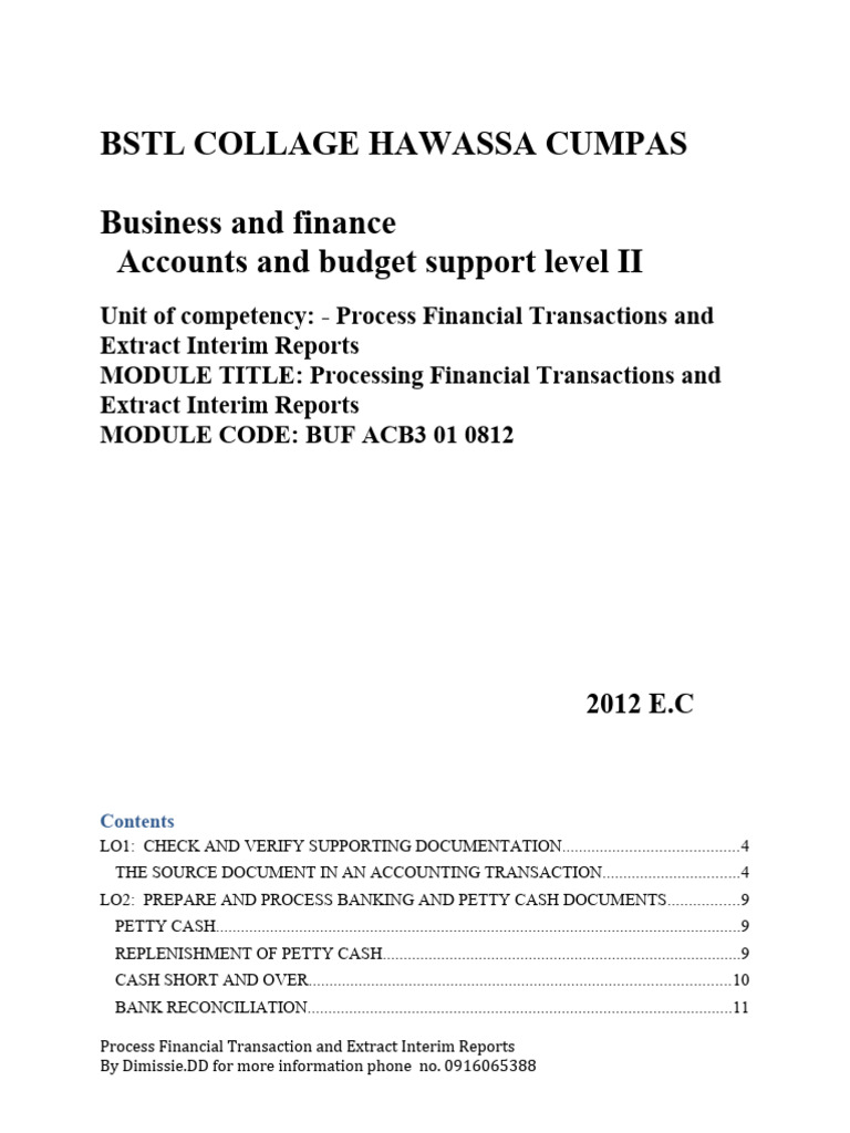 Finance Transaction Guide | PDF | Debits And Credits | Bookkeeping