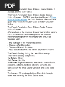 The French Revolution Class 9 Notes History Chapter 1
