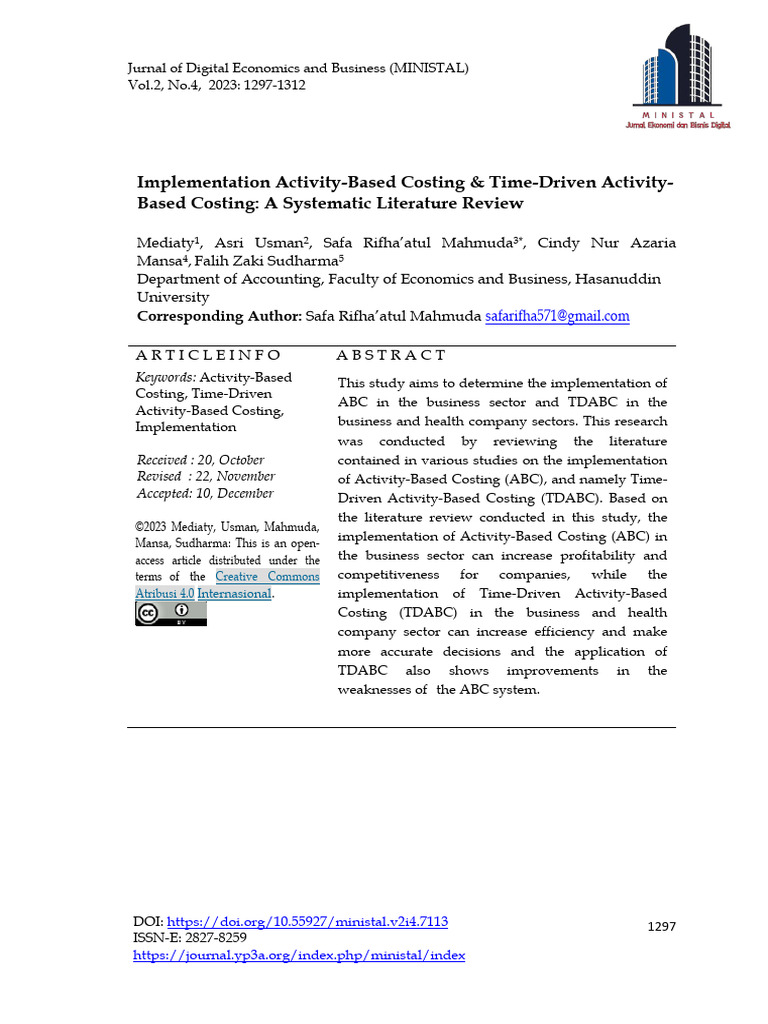 ABC & TDABC Implementation Review | PDF | Management Accounting | Business