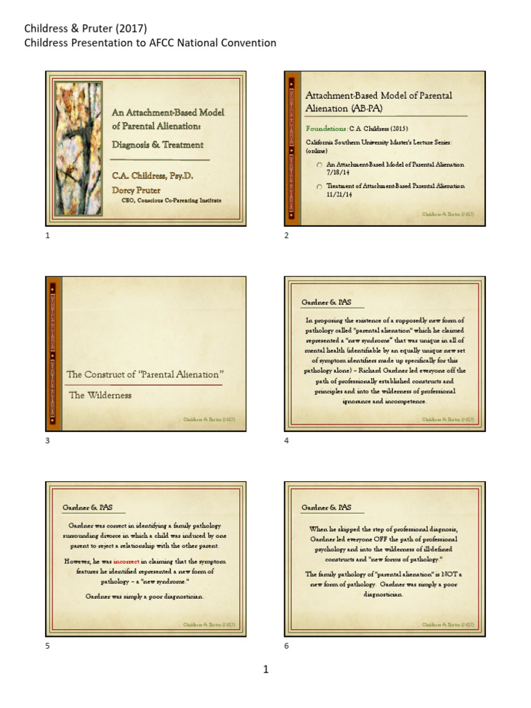 AFCC Powerpoint 2017 Childress Powerpoint CC | PDF | Attachment Theory ...
