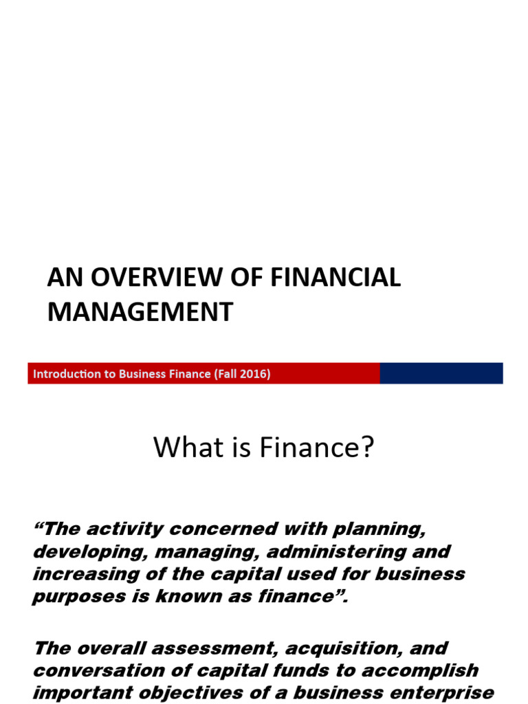 Chapter 1 - Overview of Financial Management | PDF | Business | Limited ...