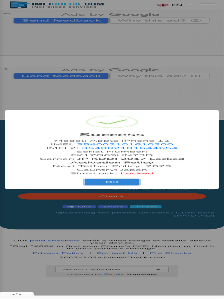 Apple Carrier Check - Free IMEICheck - Com 2 | PDF