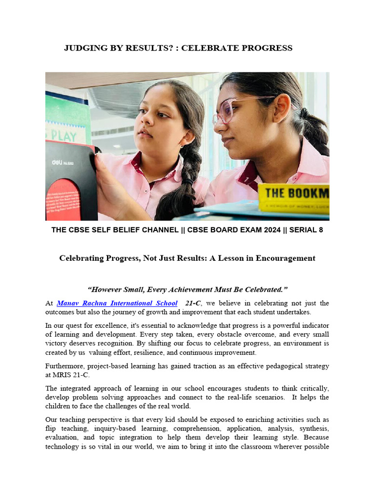 Celebrating Progress, Not Just Results: A Lesson in Encouragement | PDF ...
