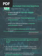  Excel Interview Questions