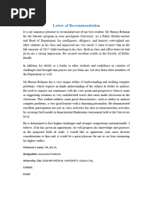 Letter of Recommendation Public Health
