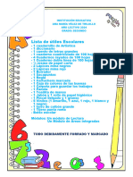 Lista de Útiles Año 2023 Grado 2 (Extenso)