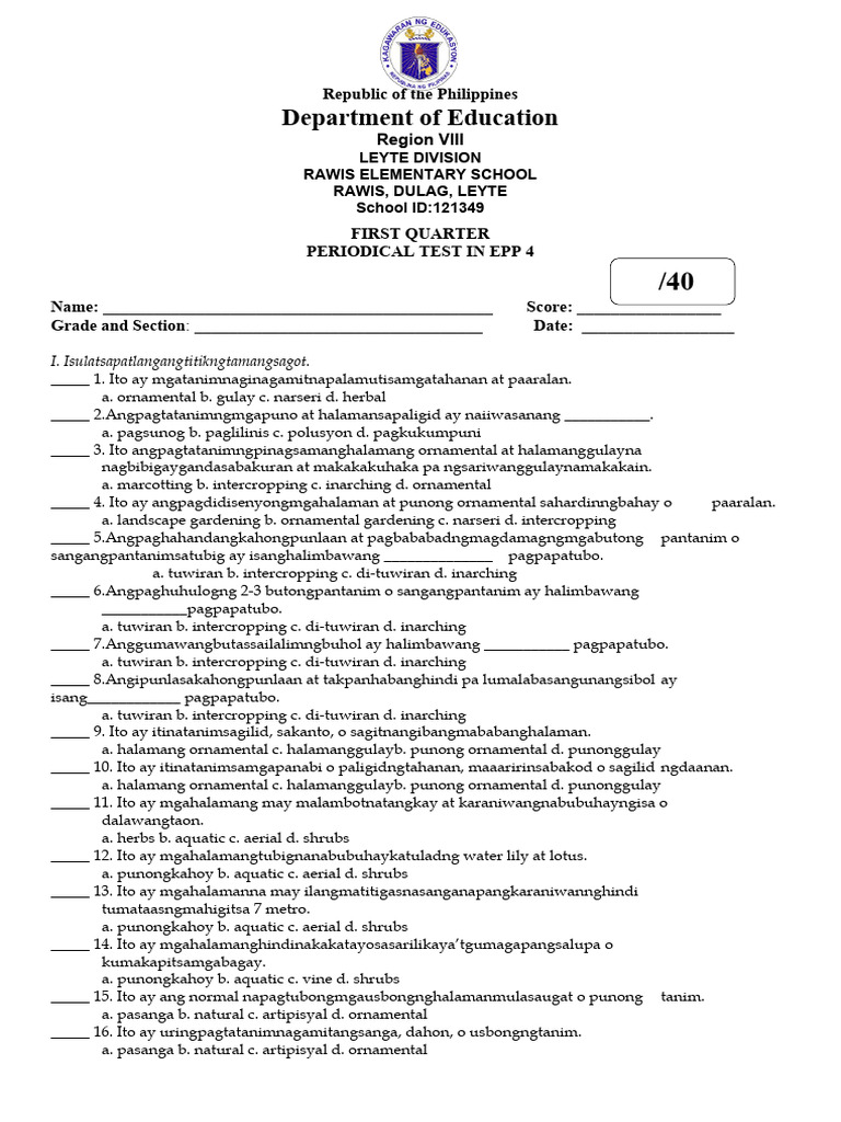 PT - Epp 4 - Q1 | PDF