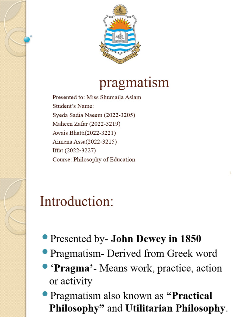 Pragmatism in Education Curriculum | PDF | Pragmatism | Experience