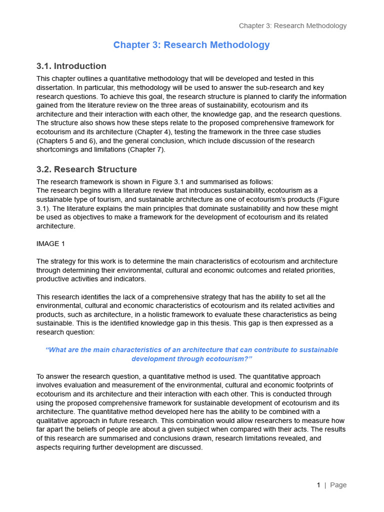 Chapter 3 - Research Methodology | PDF | Methodology | Sustainability