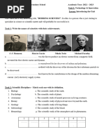 Budding Scientist Unit Introduction