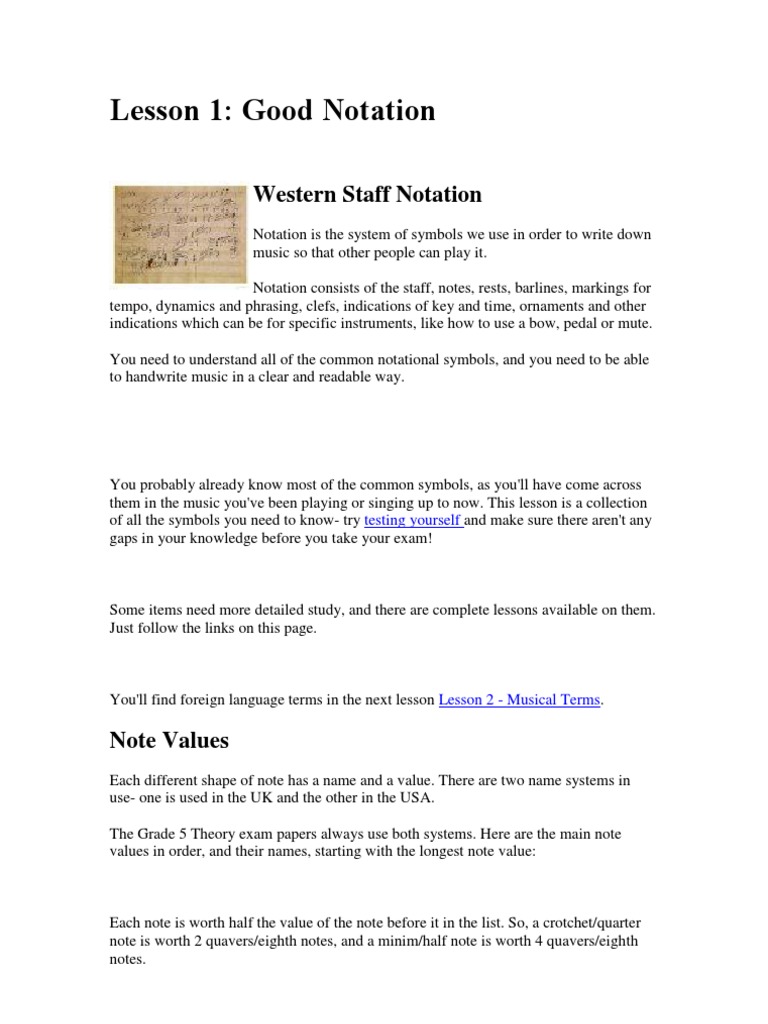 Notation Foundations An Overview of the Basic Elements of Western