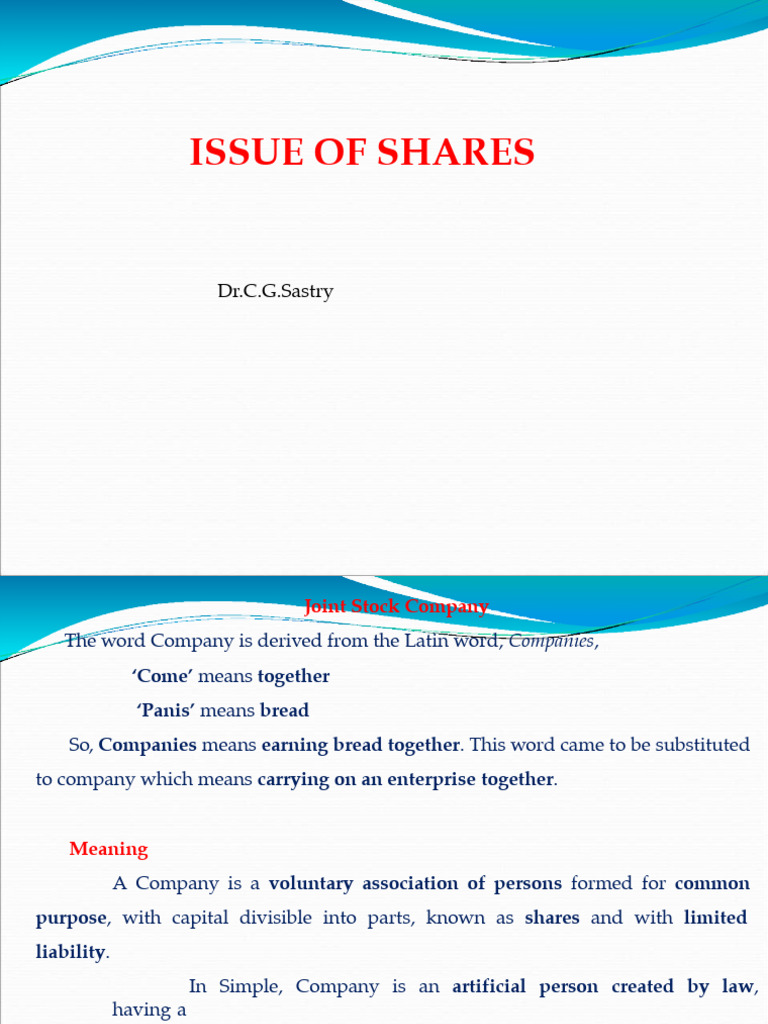Types and Issues of Shares Explained | PDF | Stocks | Dividend