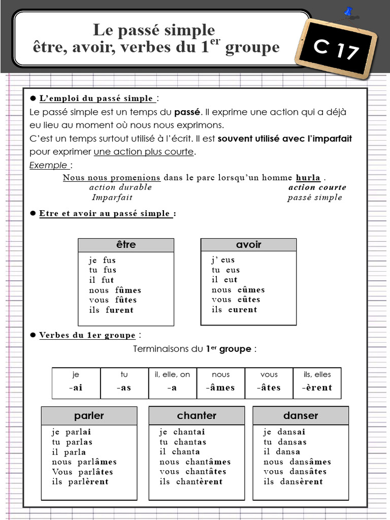 Conjugaison du passé simple en français | PDF | Langues en Europe | Langues