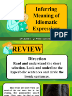 (English 6 Week 1 Lesson 2) - Idiomatic Expressions