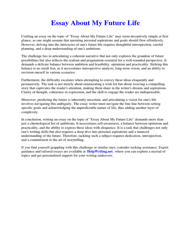 Essay About My Future Life | PDF | Green Knight