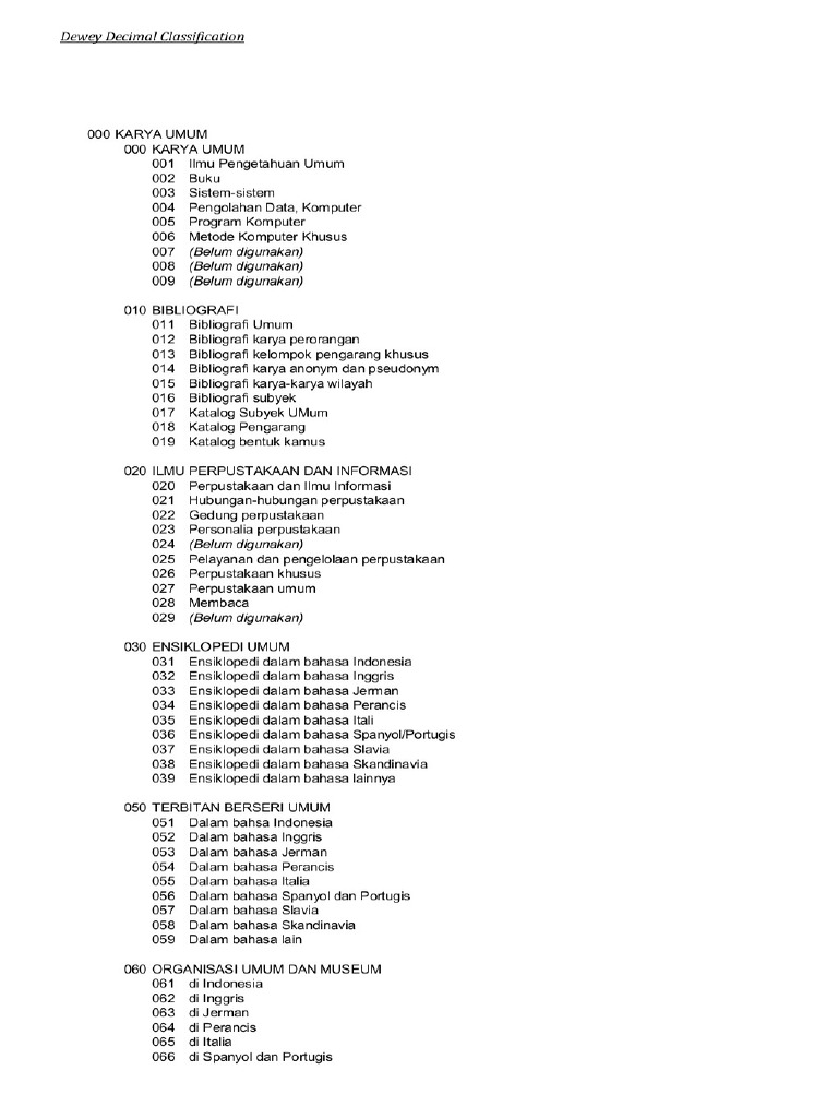 Klasifikasi Buku | PDF