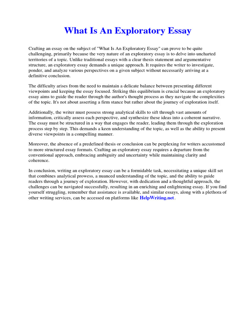 What Is An Exploratory Essay | PDF | Internet Of Things