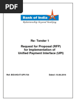 Re Tender 1 - RFP For Unified Payment Interface Solution