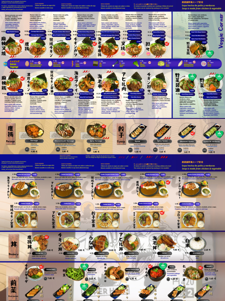 Menú de Buga Ramen: Platos y Precios | PDF | Ramen | Ingredientes de comida