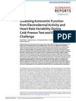 Assessing Autonomic Function From Electrodermal Activity and Heart Rate Variability During Cold-Pressor Test and Emotional Challenge