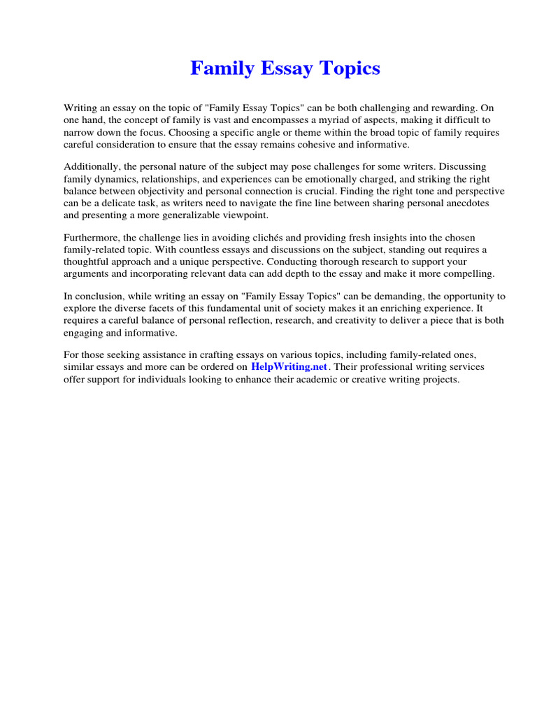 Family Essay Topics PDF Wuthering Heights Franchising