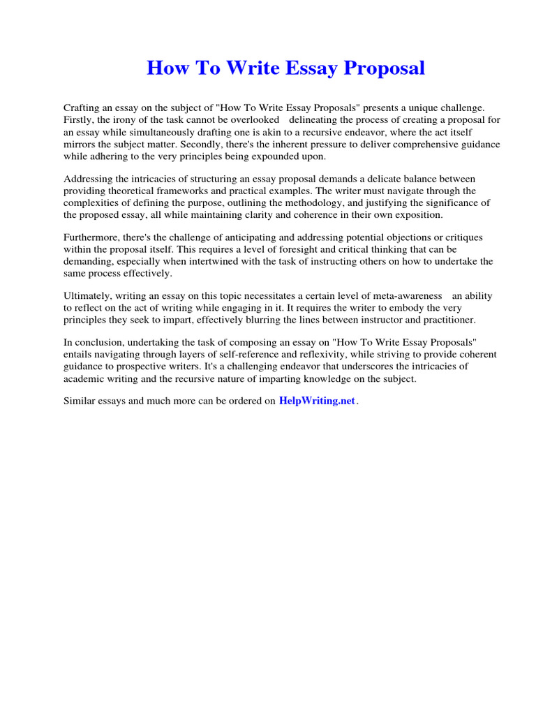 How to Write an Essay Proposal | PDF | Gender Pay Gap | Essays