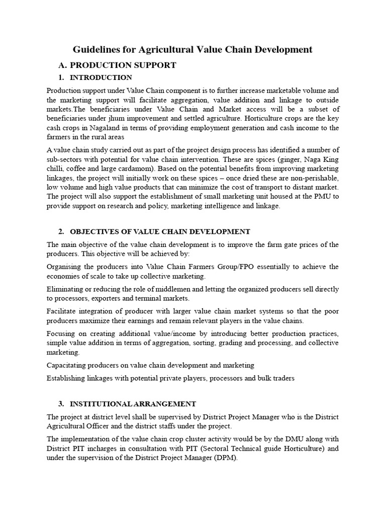 Nagaland Agricultural Value Chain Guidelines | PDF | Market (Economics ...