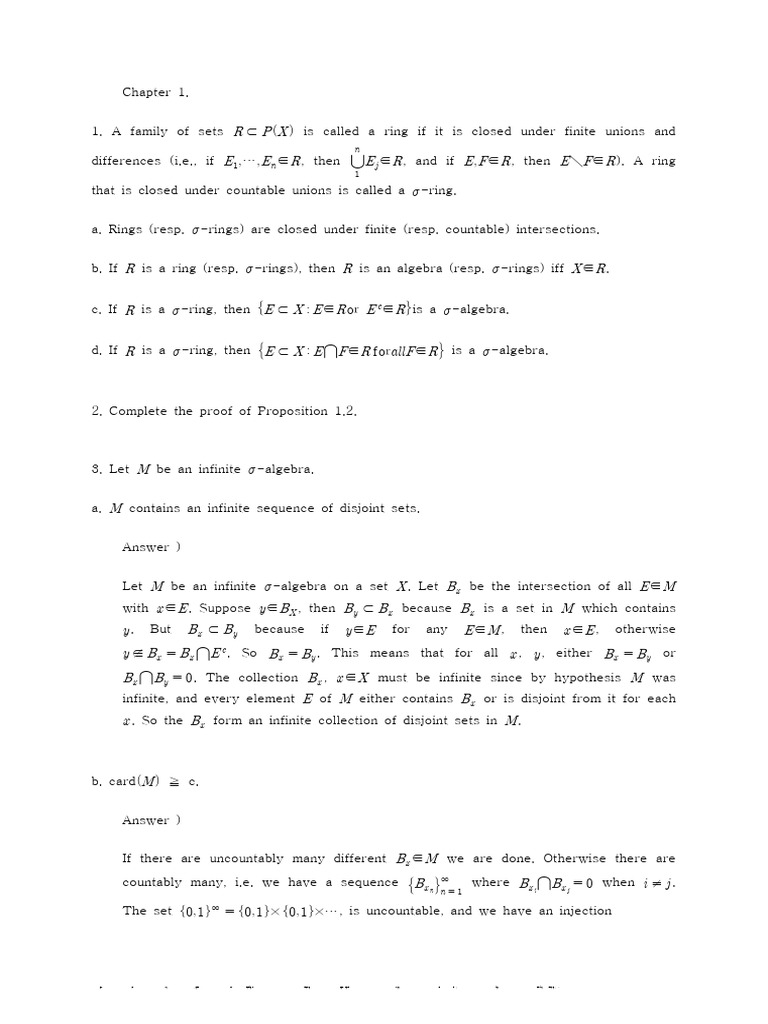 Measure Theory Essentials | PDF | Measure (Mathematics) | Set (Mathematics)