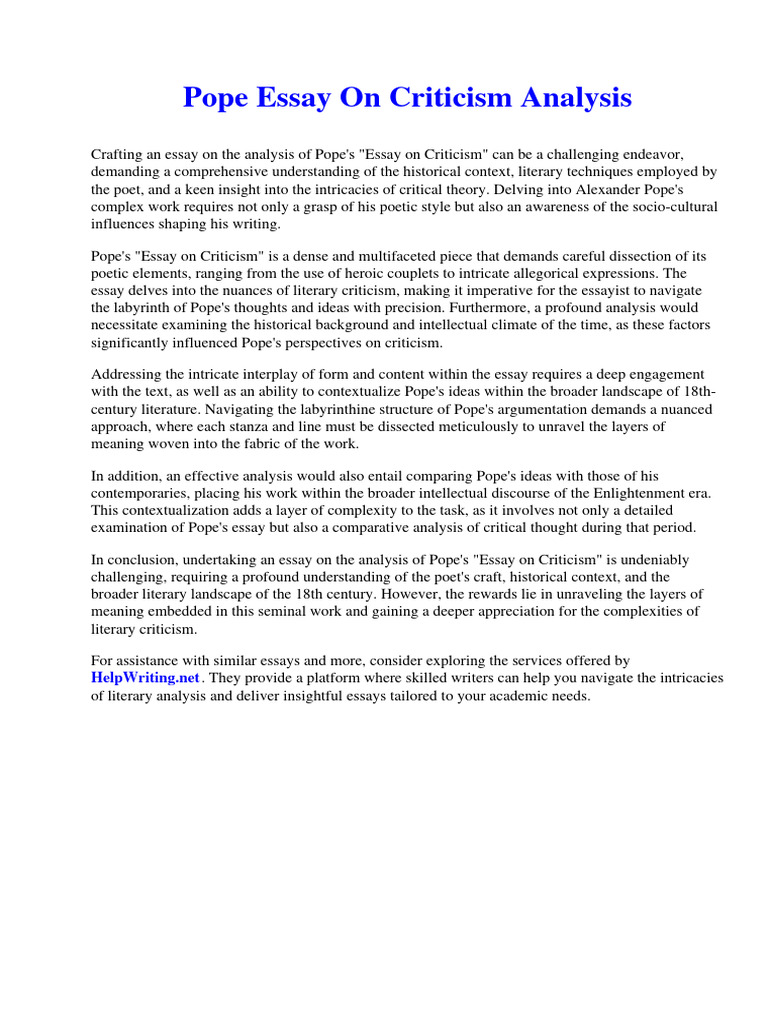 Pope Essay On Man Full Text
