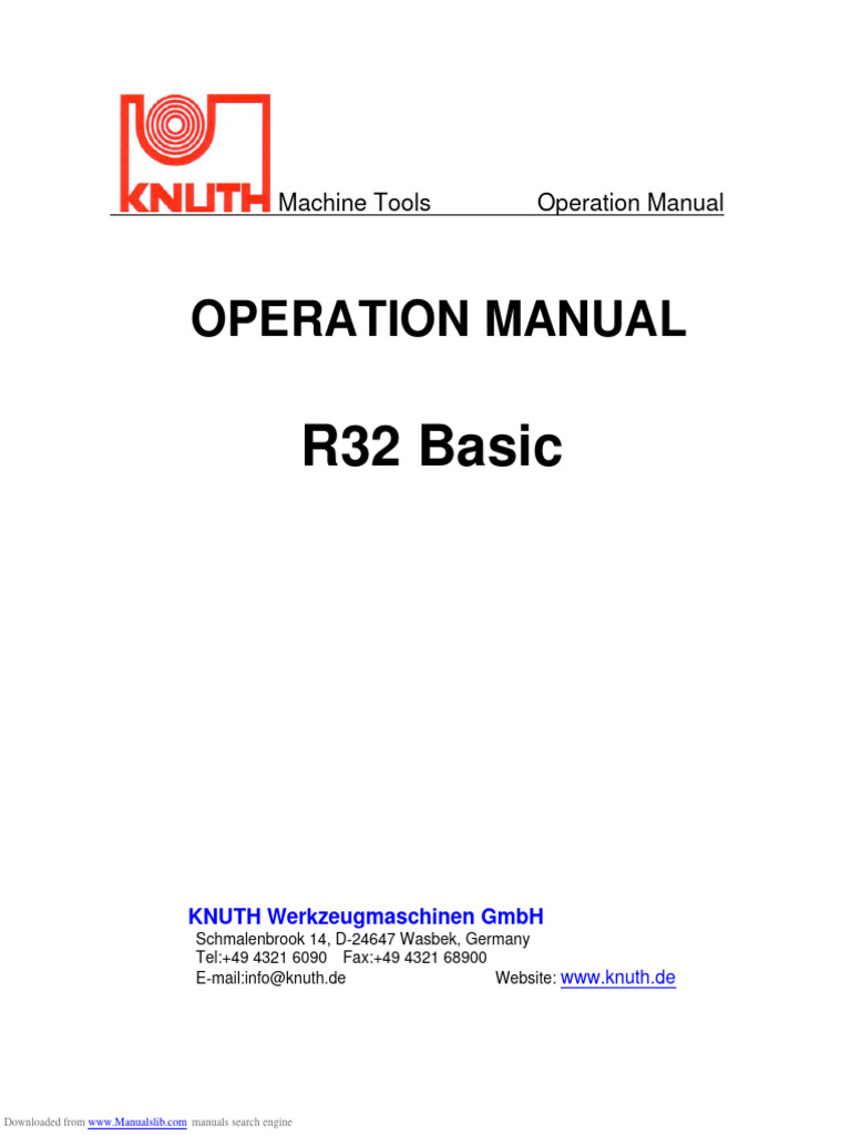 R32 Basic Machine Tools Manual | PDF | Electric Motor | Switch